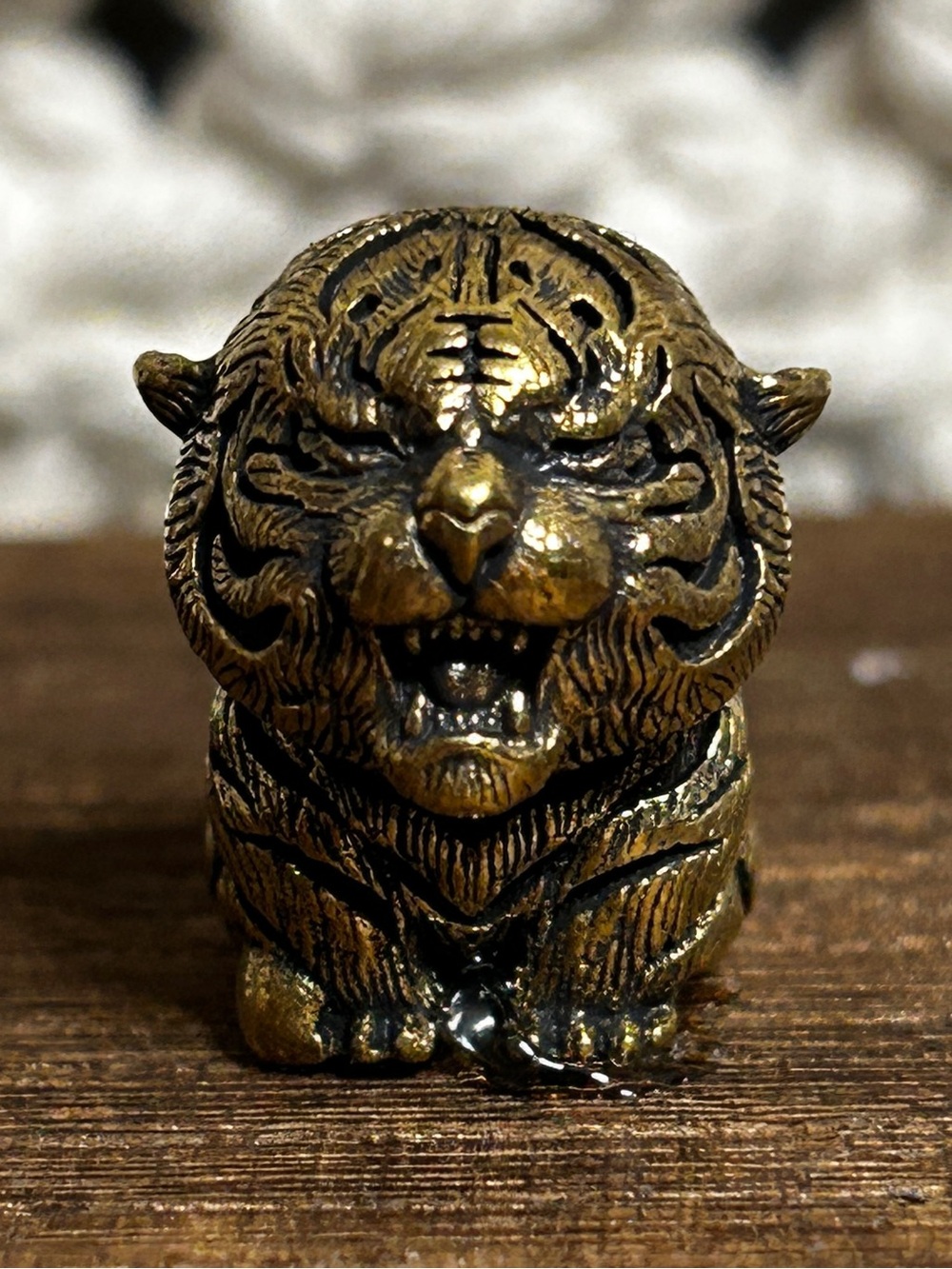 Handmade TIny Tiger Wooden Box